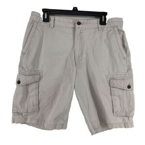 Izod cargo shorts men’s 34 khaki 100% cotton - flaw